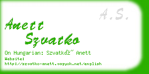 anett szvatko business card